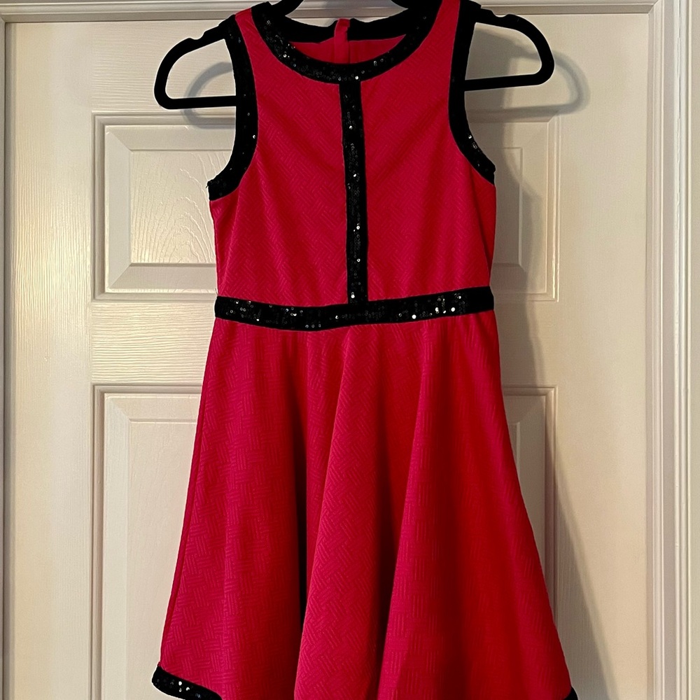 Nicole Miller Red and Black Formal Kids Dress